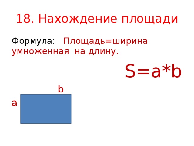 Длина ширина площадь