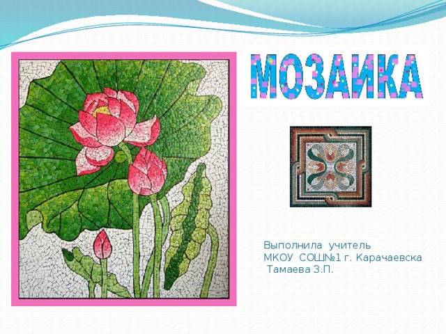 Выполнила учитель  МКОУ СОШ№1 г. Карачаевска  Тамаева З.П. 