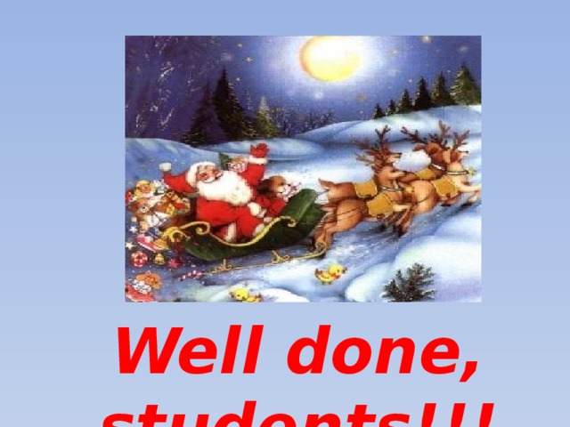 Well done, students!!!  