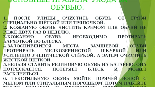 Подготовка обуви к сезонному хранению презентация