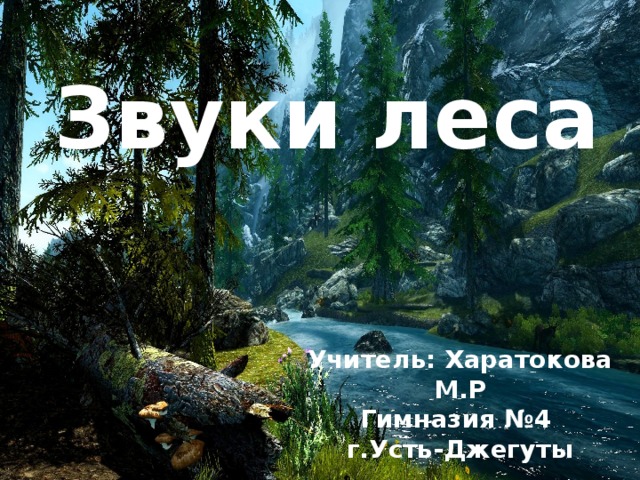 Звуки леса Учитель: Харатокова М.Р Гимназия №4 г.Усть-Джегуты 