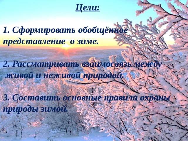 Охрана природы зимой 2 класс презентация перспектива