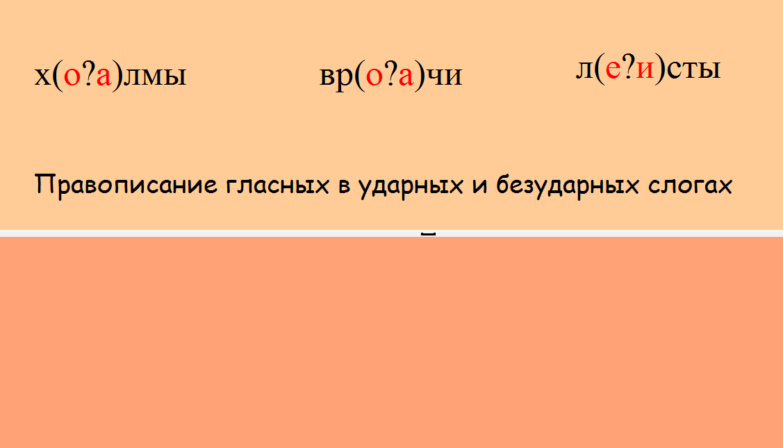 Схема ударных и безударных слогов