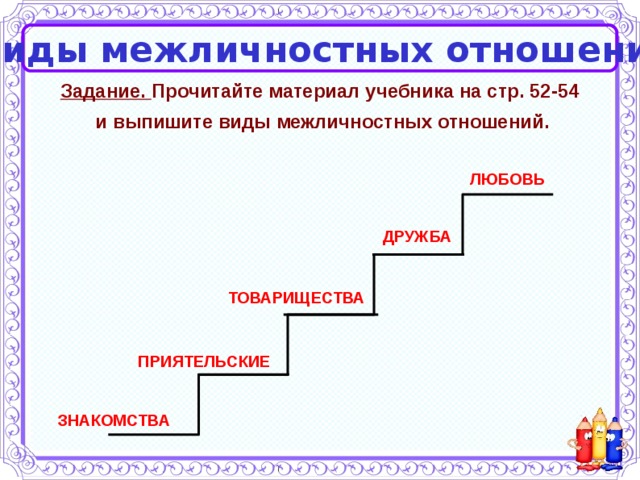 Дружба и межличностные отношения проект