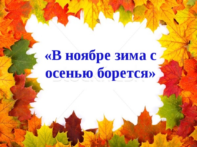 «В ноябре зима с осенью борется» 