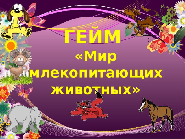 ГЕЙМ  «Мир млекопитающих животных» 