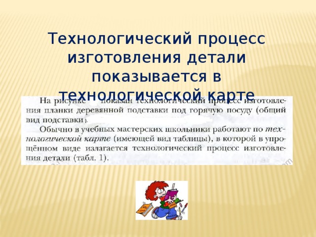 Технологический процесс изготовления детали показывается в технологической карте 