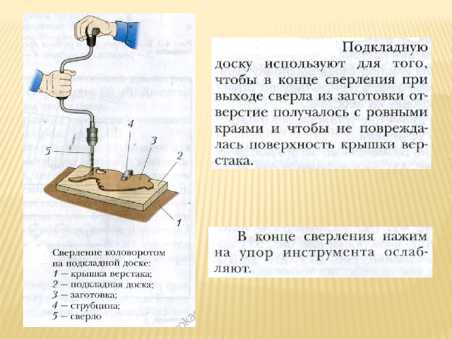 Для чего используют подкладную доску при сверлении