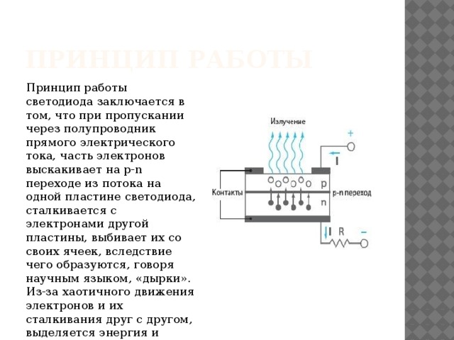 Принцип работы светодиода. Принцип работы светодиода схема. Led диод принцип работы. Светоизлучающие диоды принцип работы. Светодиод строение схема.