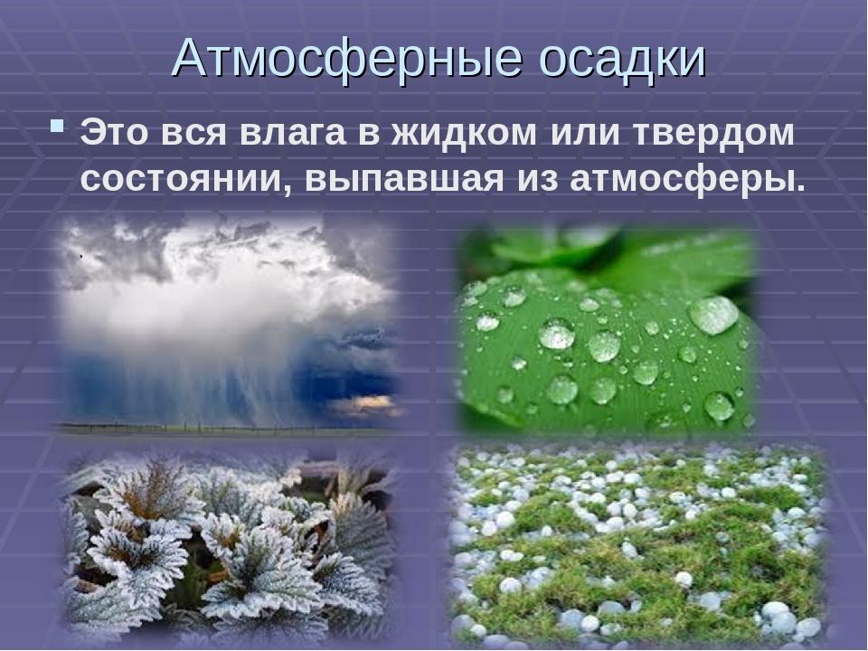 Виды осадков география 6 класс презентация