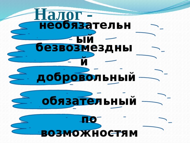 Налог - необязательный безвозмездный добровольный обязательный по возможностям