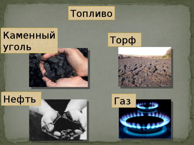 Топливо Каменный уголь Торф Нефть Газ 