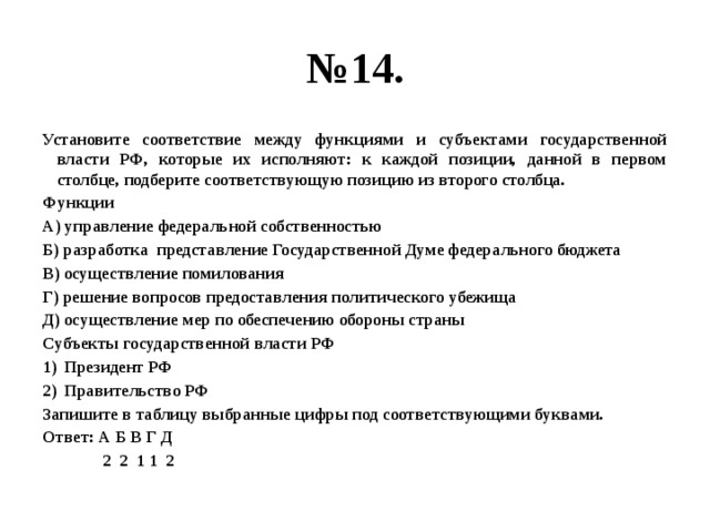 Функции между субъектами государственной власти