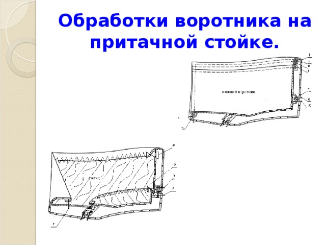 Схема обработки воротника стойки