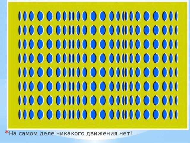 На самом деле никакого движения нет! 