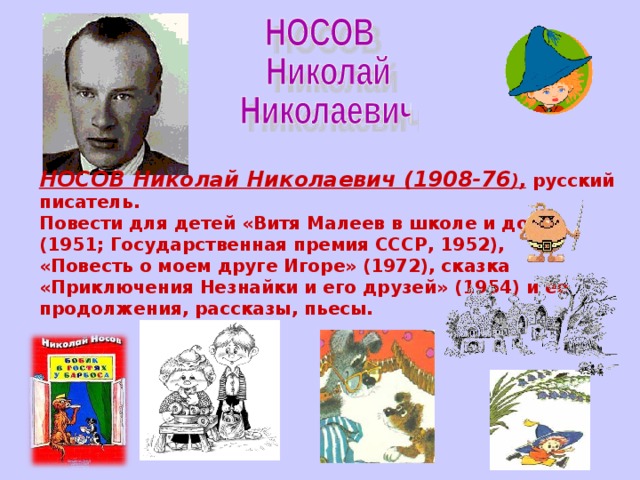 Презентация биография носова 3 класс школа россии