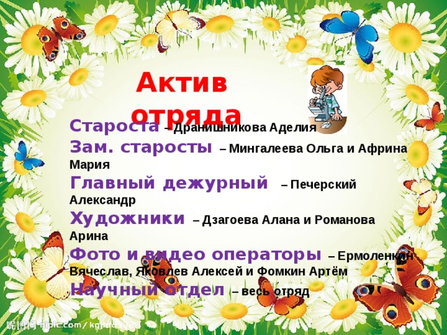 Характеристика отряда в пришкольном лагере