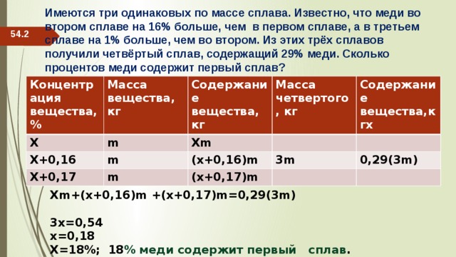 Масса трех одинаковых