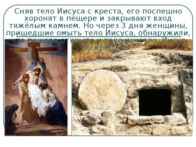 Он не сошел с креста. Иисус Христос похоронен в пещере. Пещера где Иисуса похоронили. Тело Христа в пещере. Иисуса положили в гробницу.