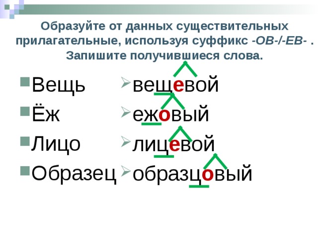 Слова с суффиксом ев. Слова с суффиксом ов. Слова с суффиксом ов прилагательные. Прилагательные с суффиксом ов ев. Слова с суффиксом ов ев.