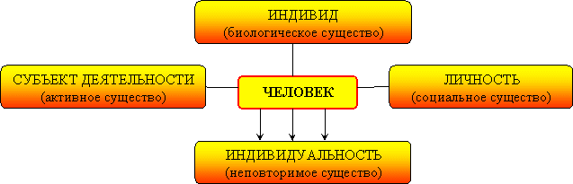 Дополните схему человек индивид личность