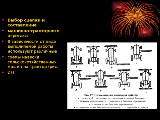 Какие схемы навески машин используют при составлении агрегата