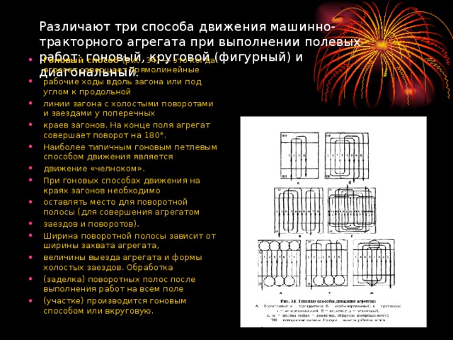 Схема движения агрегата на загоне круговой способ