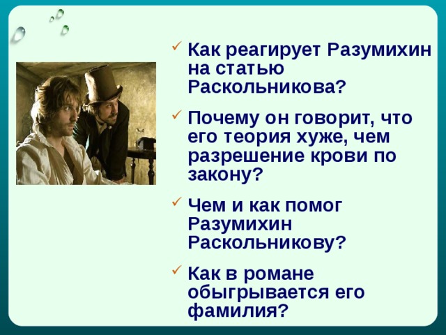 В чем суть проекта разумихина