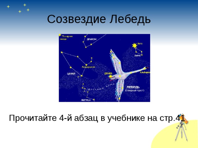 Созвездие лебедь схема