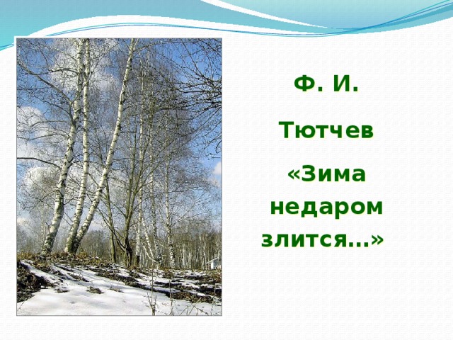 2 класс тютчев зима недаром злится презентация