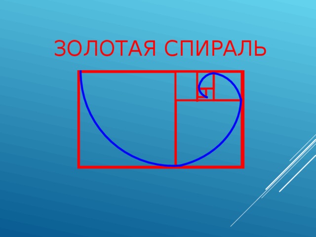 Нарисовать золотое сечение спираль как