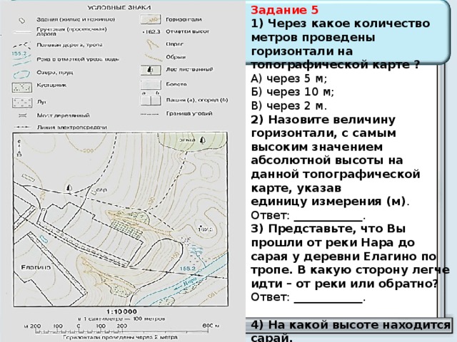 Обозначение дота на топографической карте