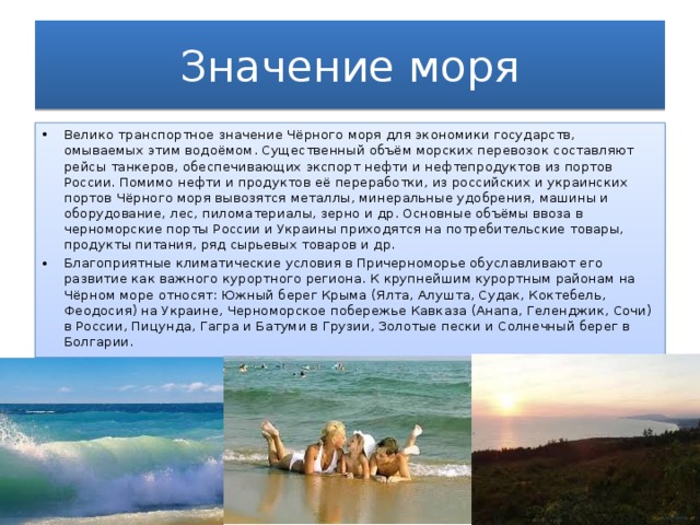 Черное море виды деятельности
