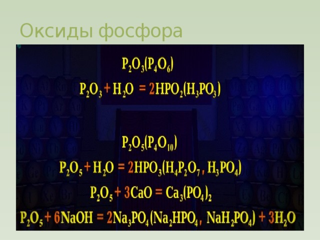 Оксиды фосфора 