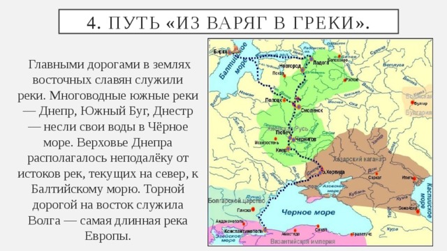 Карта торговые пути восточных славян