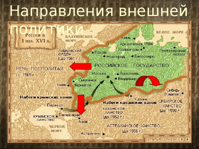 Презентация по истории России на тему "Внешняя политика Ивана IV Грозного" (7 кл