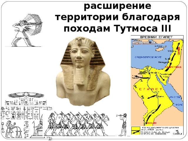 1500 г.до н.э. – расширение территории благодаря походам Тутмоса III 