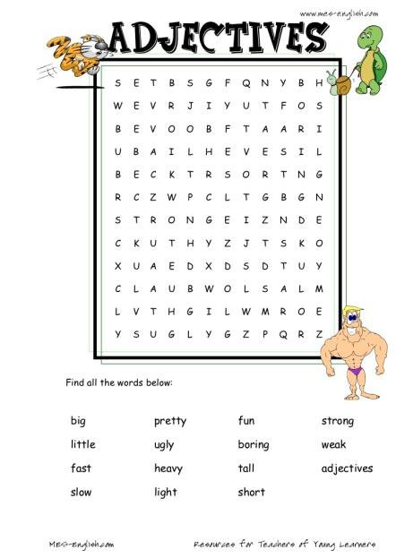 Wordwall adjectives