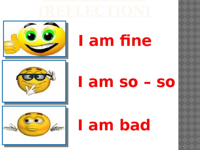 Что значит so so. Рефлексия i am. I am Fine. I am Fine анимация. I am Fine картинка.