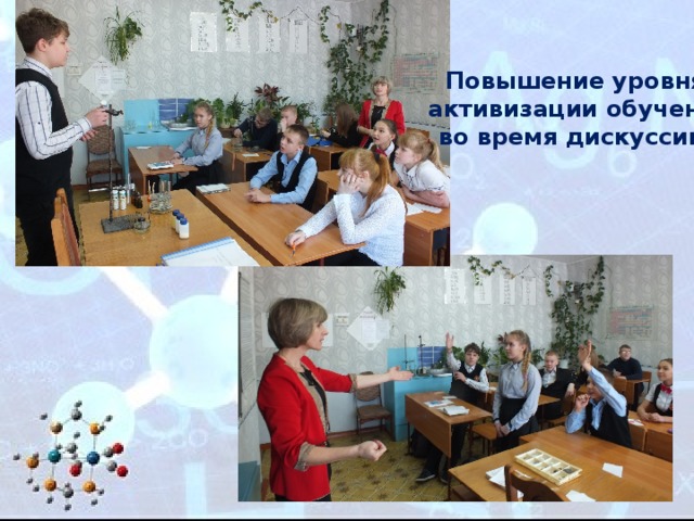 Повышение уровня  активизации обучения во время дискуссии 