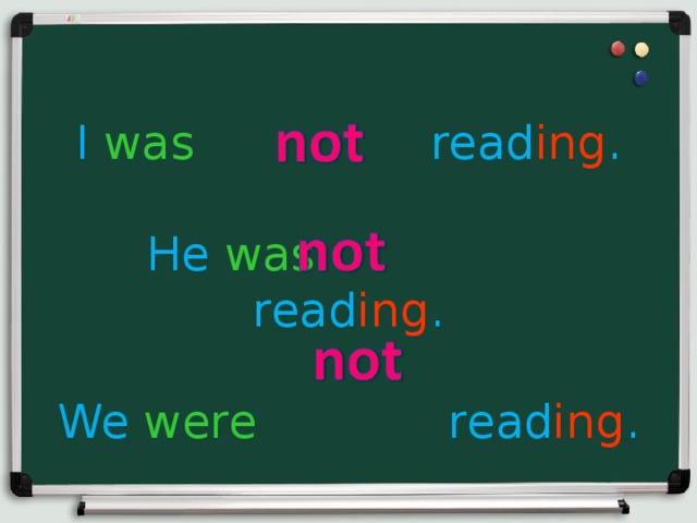 I was   read ing . He was read ing . We were   read ing . 