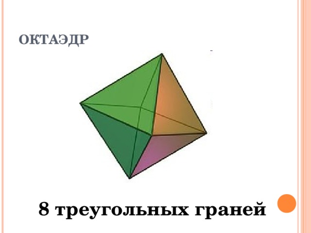 ОКТАЭДР  8 треугольных граней 