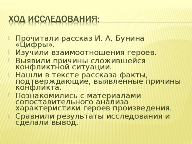 План рассказа цифры