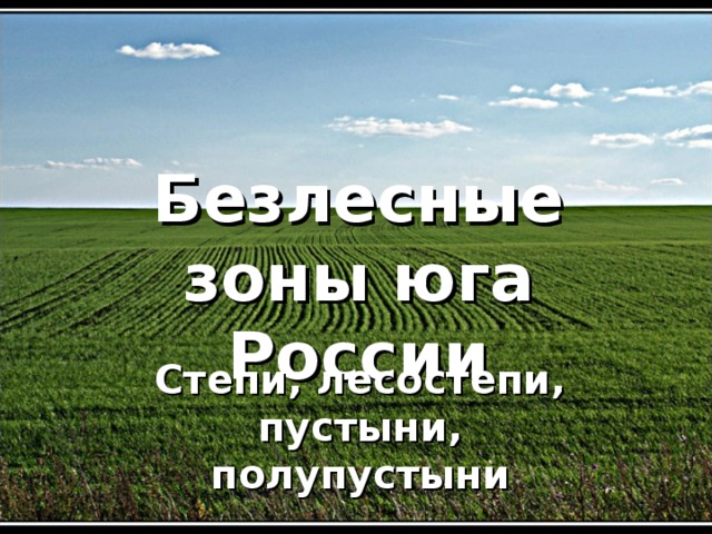 Южные безлесные зоны россии презентация 8 класс география полярная звезда