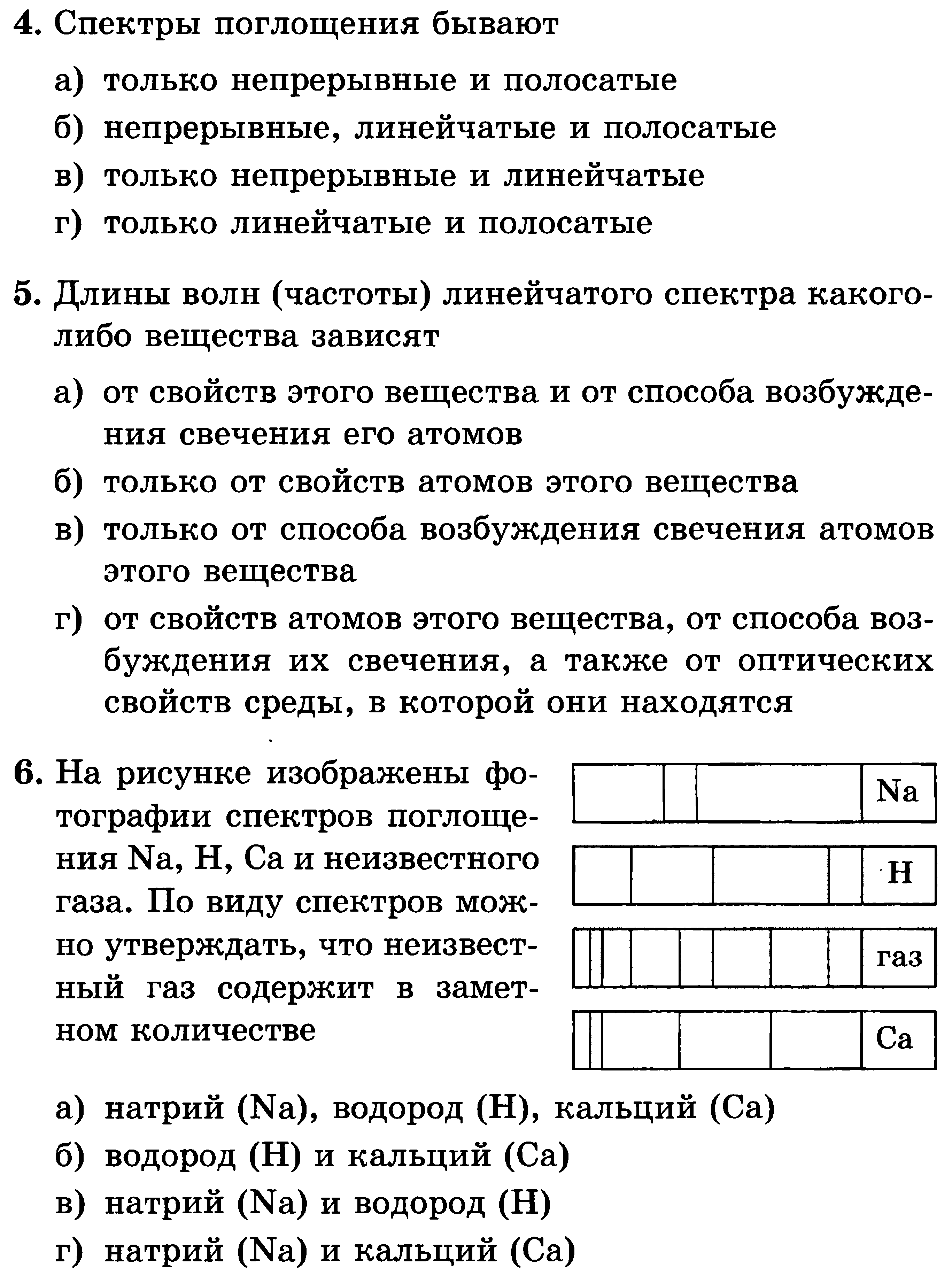 Тест по физике 9 класс спектры