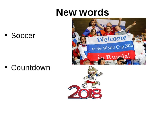 New words Soccer  Countdown       
