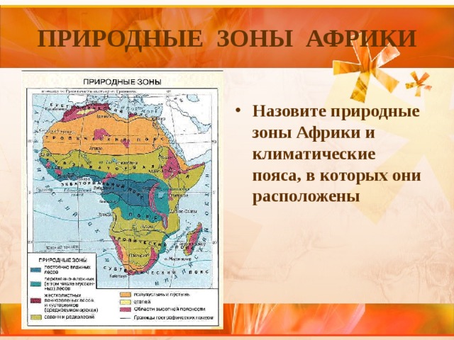 Какие природные зоны отсутствуют в африке