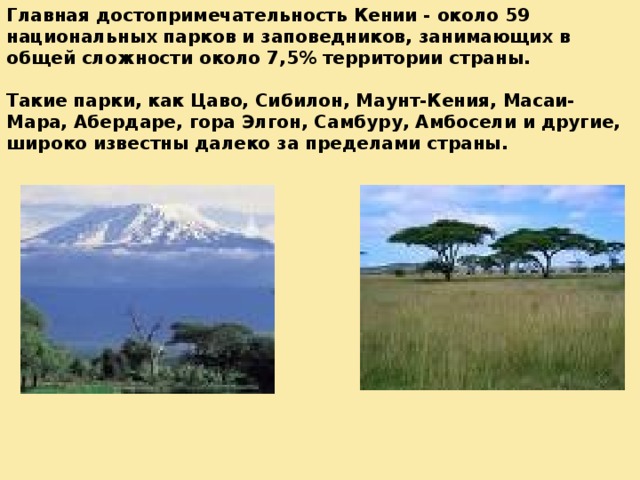 Национальные парки африки проект