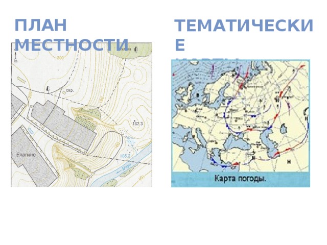 План местности Тематические карты 