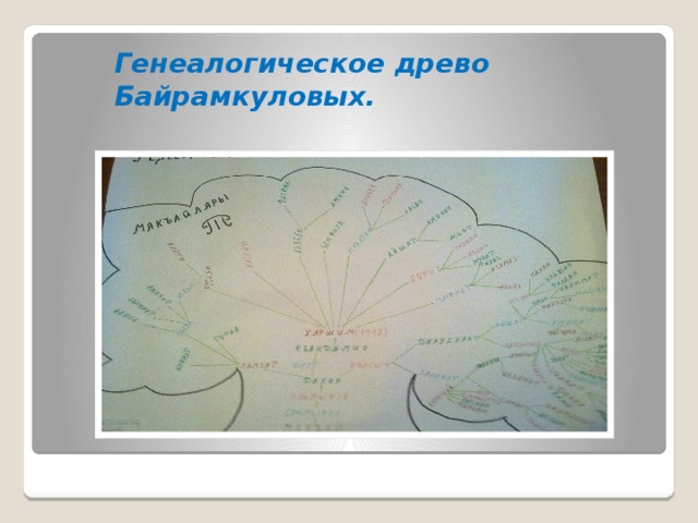Генеалогическое древо Байрамкуловых. 